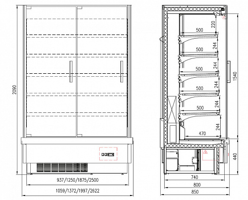 Горка фруктовая Enteco master ВИЛИЯ СUBE RD 125П ВВ-2.3-41 распашные двери Горка фруктовая Enteco master ВИЛИЯ СUBE RD 125П ВВ-2.3-41 распашные двери